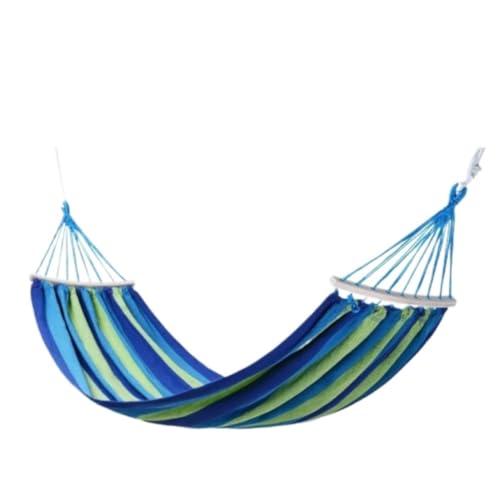 XJGQQ Hängematte Hängematte Hängesessel Einzel Doppel Dicke Leinwand Kinder Netz Bett Studentenwohnheim Bett Schaukel Anti-Rollover Hammock(Blue,L) von XJGQQ