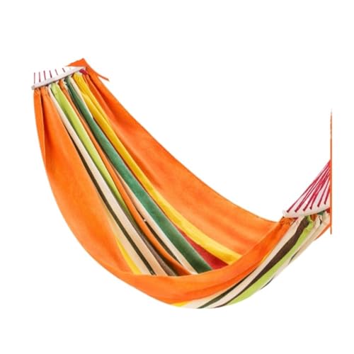 XJGQQ Hängematte Hängematte Im Freien, Einzel- Und Doppelschaukel, Schlafsaal, Verdicktes Segeltuch, Camping, Anti-Rollover, Hängesessel, Wiege Hammock(Orange,A) von XJGQQ