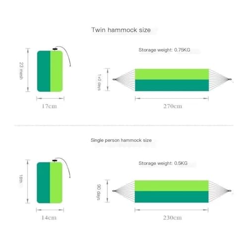 XJGQQ Hängematte Hängematte Im Freien Schlafen Doppel Anti-Rollover Mit Moskito Net Hof Camping Verdickte Indoor Hause Schaukel Hammock(Green,B) von XJGQQ