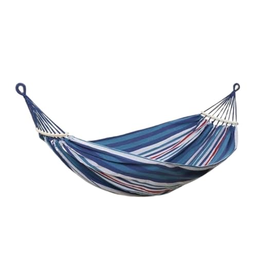 XJGQQ Hängematte Hängematte Outdoor Camping Anti-Rollover Schaukel Dicke Leinwand Hängen Baum Schlafen Freizeit Strand Hängematte Hammock(Blue) von XJGQQ