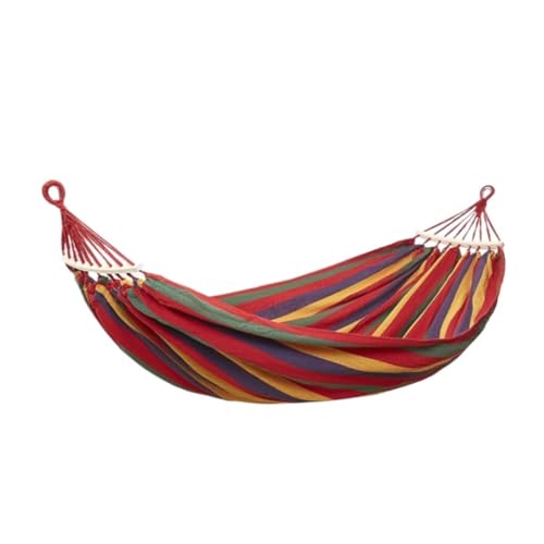 XJGQQ Hängematte Hängematte Outdoor Camping Anti-Rollover Schaukel Dicke Leinwand Hängen Baum Schlafen Freizeit Strand Hängematte Hammock(Red) von XJGQQ