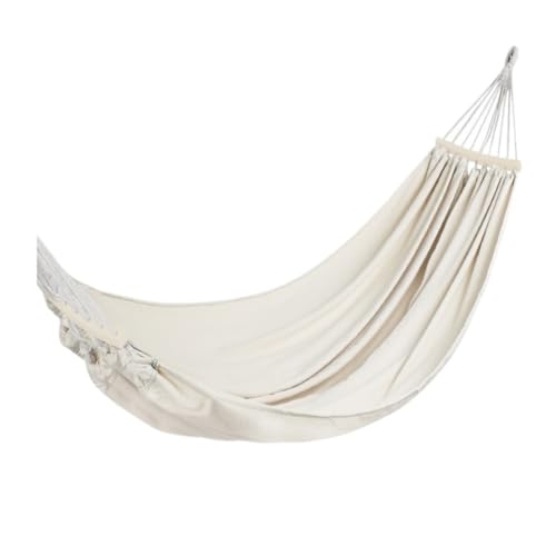 XJGQQ Hängematte Hängematte Outdoor Schaukel Camping Einzel Doppel Schlafzimmer Erwachsene Schlafen Anti-Rollover Verdickte Hängen Stuhl Hammock(White,B) von XJGQQ