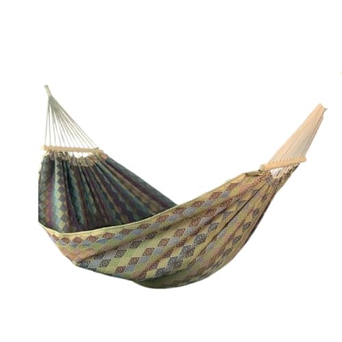 XJGQQ Hängematte Heißer Jacquard Leinwand Hängematte Retro Geometrische Doppel Camping Schaukel Anti-Rollover Hängematte Im Freien Hammock von XJGQQ