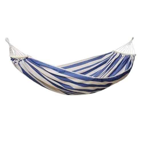 XJGQQ Hängematte Im Freien Verdickte Leinwand Im Freien Gebogener Holzstab Hängendes Blatt Doppelhängematte Schaukel Schlafsaal Camping Hammock(A) von XJGQQ