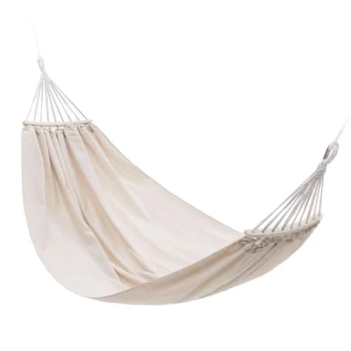 XJGQQ Hängematte Im Freien Verdickte Leinwand Im Freien Gebogener Holzstab Hängendes Blatt Doppelhängematte Schaukel Schlafsaal Camping Hammock(D) von XJGQQ