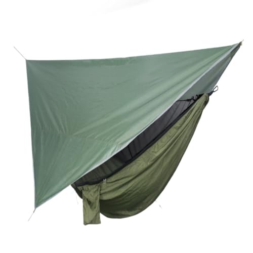 XJGQQ Hängematte Moskitonetz-Hängematten-Baldachin-Set, Outdoor-Camping, Schnell Zu Öffnende Hängematte Und Regenfestes Sonnenschutz-Baldachin Hammock(B) von XJGQQ