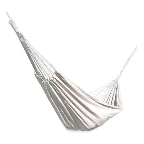 XJGQQ Hängematte Outdoor-Camping, Weiße Leinwand, Outdoor-Hängematte, Einfarbig, 2 Meter, Einzel- Und Doppel-Hängematte, Outdoor-Hängematte Hammock(200 * 80cm) von XJGQQ