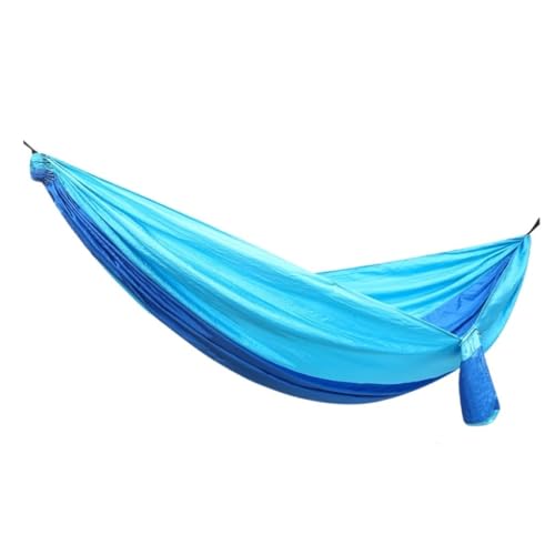 XJGQQ Hängematte Outdoor Camping Fallschirm Nylon Tuch Einzel Doppel Outdoor Camping Radfahren Indoor Freizeit Outdoor Hängematte Hammock(Blue,A) von XJGQQ