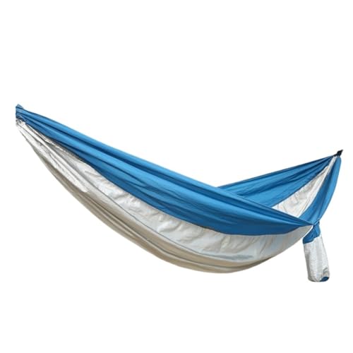 XJGQQ Hängematte Outdoor Camping Fallschirm Nylon Tuch Einzel Doppel Outdoor Camping Radfahren Indoor Freizeit Outdoor Hängematte Hammock(Gray,A) von XJGQQ