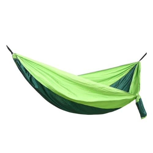 XJGQQ Hängematte Outdoor Camping Fallschirm Nylon Tuch Einzel Doppel Outdoor Camping Radfahren Indoor Freizeit Outdoor Hängematte Hammock(Green,A) von XJGQQ