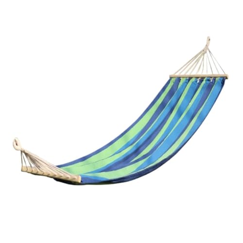 XJGQQ Hängematte Outdoor-Hängematte, Camping, Segeltuch, Gerader Holzstab, Anti-Rollover, Freizeit, Einzel- Und Doppelschaukel Hammock(B) von XJGQQ