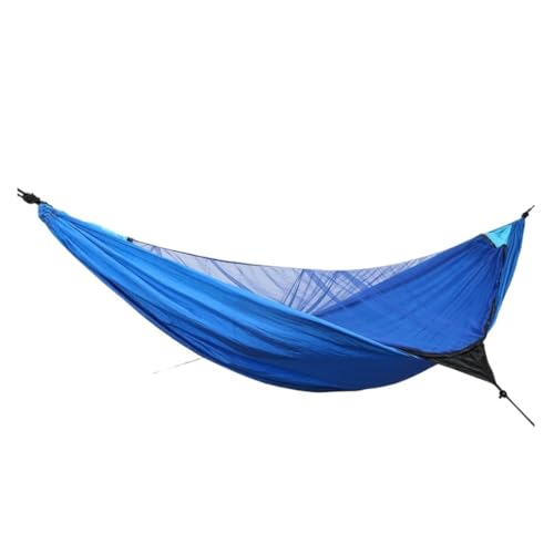 XJGQQ Hängematte Outdoor-Moskitonetz, Automatische, Schnell Zu Öffnende Anti-Mücken-Hängematte, Outdoor-Einzel- Und Doppel-Fallschirm-Hängematte Hammock(Blue) von XJGQQ