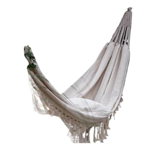 XJGQQ Hängematte Outdoor Schaukelstuhl Camping Wind Quaste Hängematte Sommer Anti-Rollover Leinwand Picknick Mit Unabhängiger Station Hammock(L) von XJGQQ