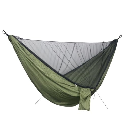 XJGQQ Hängematte Schnellverschluss-Hängematte Mit Moskitonetz for Aufhängen, Doppeltes Fallschirmtuch, Anti-Überschlag-Camping-Hängematte Hammock(C) von XJGQQ