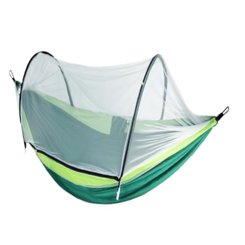 XJGQQ Hängematte Schnellverschluss-Hängematte Mit Moskitonetz for Aufhängen, Doppeltes Fallschirmtuch, Anti-Überschlag-Camping-Hängematte Hammock(D) von XJGQQ