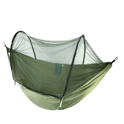 XJGQQ Hängematte Schnellverschluss-Hängematte Mit Moskitonetz for Aufhängen, Doppeltes Fallschirmtuch, Anti-Überschlag-Camping-Hängematte Hammock(F) von XJGQQ