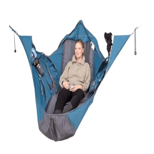 XJGQQ Hängematte Tragbare Einzel-Hängematte for Das Überleben Im Freien, Reißfest, Gegen Mücken, Flach Liegend, Mehrfarbig, Optional Hammock(Blue) von XJGQQ