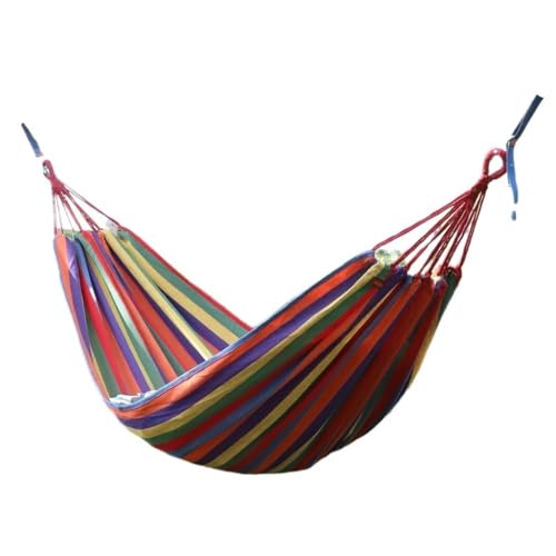 XJGQQ Hängematte Verdickte Baumwolle Leinwand Camping Hängematte Blätter Doppel Hängematte Outdoor Camping Schaukel Schlafsaal Hängen Stuhl Hammock(E) von XJGQQ