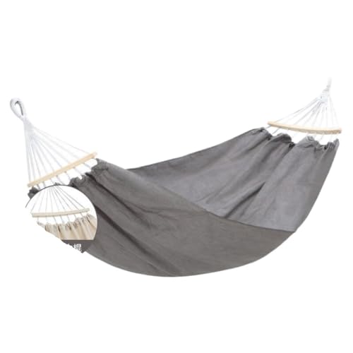 XJGQQ Hängematte Verdickte Canvas-Hängematte for Den Außenbereich, Anti-Überschlag, Einzel- Und Doppelschaukel, Handgewebte Canvas-Hängematte Mit Gebogenem Stock Hammock(Gray,Bb) von XJGQQ