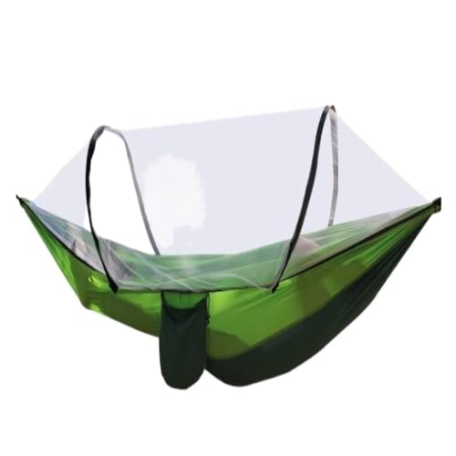 XJGQQ Hängematte Vollautomatische, Schnell Öffnende Moskitonetz-Hängematte for Den Außenbereich, Einzel- Und Doppel-Camping-Moskitonetz-Hängematte Hammock(Green) von XJGQQ