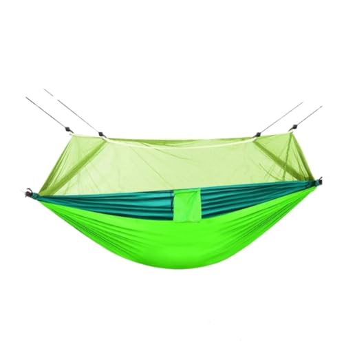 XJGQQ Hängematte Vollautomatische Schnellöffnungs-Hängematte for Den Außenbereich Mit Moskitonetz, Camping-Stab-Hängematte Aus Nylongewebe for Den Außenbereich Hammock(Green) von XJGQQ