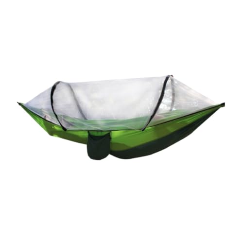 XJGQQ Hängematte Vollautomatische Schnellöffnungs-Hängematte for Den Außenbereich Mit Moskitonetz, Camping-Stab-Hängematte Aus Nylongewebe for Den Außenbereich Hammock(Green) von XJGQQ