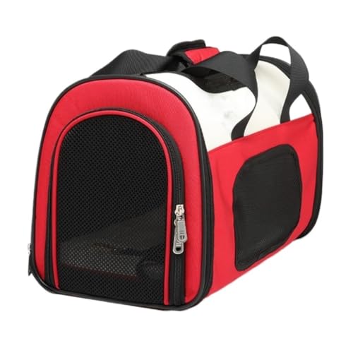 XJGQQ Katzentasche Atmungsaktive, Erweiterbare Netz-Schultertasche for Katzen. Praktische, Faltbare Katzentasche for Den Außenbereich, Tragbarer Rucksack Mit Universalrad Katzentaschen(Red) von XJGQQ