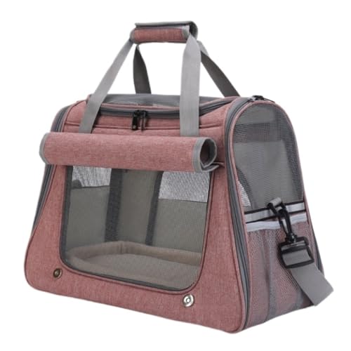 XJGQQ Katzentasche Atmungsaktive Haustier-Katzentasche, Katzenrucksack, Tragbare Tasche for Katzenausflüge, Katzenkäfig, Hunde-Umhängetasche, Tragbare Weltraumtasche Katzentaschen(Pink) von XJGQQ