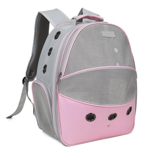 XJGQQ Katzentasche Atmungsaktive Katzentasche, Haustiertasche, Outdoor-Katzenrucksack, Atmungsaktiver Haustierrucksack Aus Oxford-Stoff, Multifunktionale Katzentasche Katzentaschen(Pink) von XJGQQ