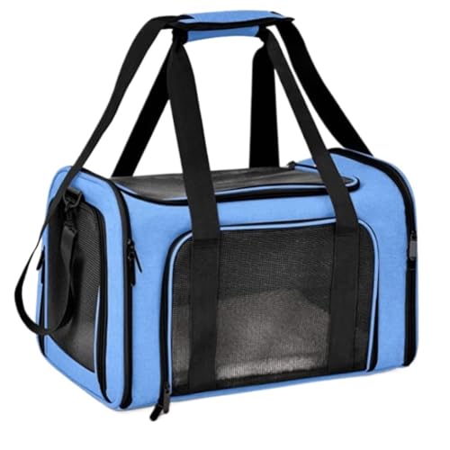 XJGQQ Katzentasche Faltbare, Atmungsaktive, Tragbare Katzentasche for Den Außenbereich, Koffertasche, Reiseauto-Haustiertasche, Multifunktionale Katzentasche Katzentaschen(Blue) von XJGQQ