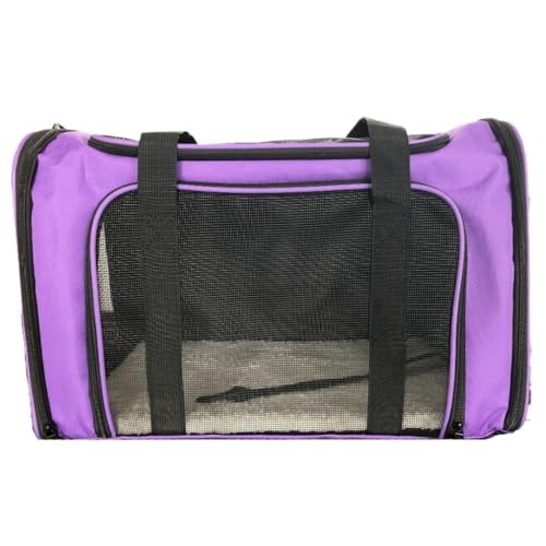 XJGQQ Katzentasche Faltbare, Atmungsaktive, Tragbare Katzentasche for Den Außenbereich, Koffertasche, Reiseauto-Haustiertasche, Multifunktionale Katzentasche Katzentaschen(Purple) von XJGQQ