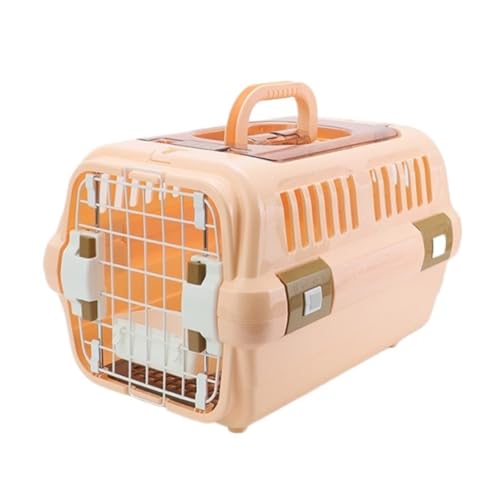 XJGQQ Katzentasche Haustier-Airline-Box, Flugzeug-Check-in, Raumkapsel, Kleiner Hund, Auto, Tragbar, Tragbare Hunde-Reisebox, Katzentasche Katzentaschen(Orange) von XJGQQ