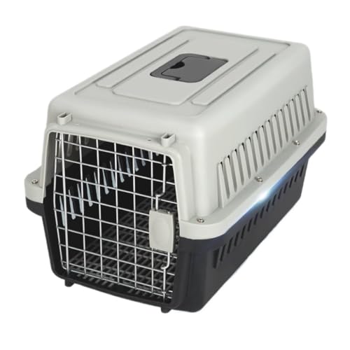 XJGQQ Katzentasche Haustier-Airline-Box, Katzenkäfig, Tragbare Reise-Hundebox, Karierter Tragbarer Hundekäfig, Katzenbox, Luftfrachttasche Katzentaschen(Black) von XJGQQ