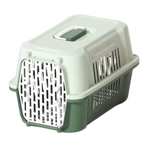 XJGQQ Katzentasche Haustier-Airline-Box, Katzenzaun-Reisebox, Tragbare Autoreise, Haustier-Check-in-Hundekäfig, Einfache Haustier-Airline-Box Katzentaschen(Green) von XJGQQ