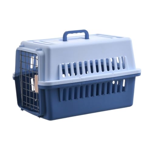 XJGQQ Katzentasche Haustier-Airline-Box, Tragbare Reise-Airline-Box, Kleine Und Mittelgroße Reise-Check-in-Haustier-Airline-Box for Katzen Katzentaschen(Blue) von XJGQQ