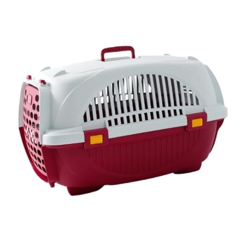 XJGQQ Katzentasche Haustier-Airline-Box, Tragbare Reise-Hunde-Check-in-Box, Transportbox, Tragbare Reisebox, Haustier-Katzen-Airline-Box Katzentaschen(Red,52.1 * 34 * 33cm) von XJGQQ