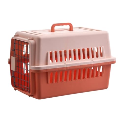 XJGQQ Katzentasche Haustier-Airline-Box, Tragbarer Katzenkäfig, Hundekäfig, Reise-Airline-Box, Atmungsaktive Haustier-Airline-Box, Outdoor-Katzentasche Katzentaschen(Orange) von XJGQQ