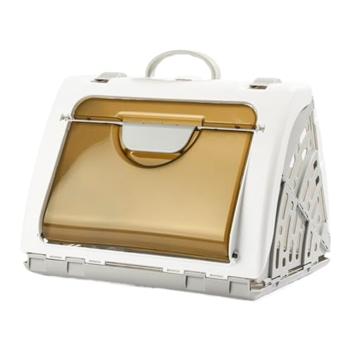 XJGQQ Katzentasche Haustier-Airline-Box, Tragbarer Katzenkäfig, Reise-Haustier-Airline-Box, Faltbares Katzenbett, Tragbare, Atmungsaktive Haustier-Autotasche Katzentaschen(White) von XJGQQ