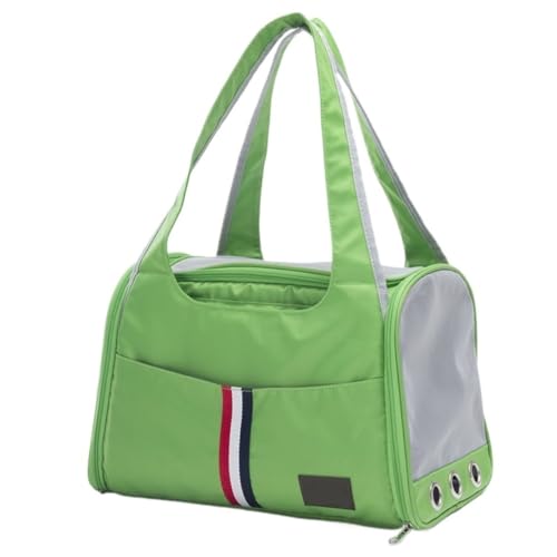 XJGQQ Katzentasche Haustier-Handtasche, Katzenausflug-Umhängetasche, Atmungsaktiv, Wasserdicht, Waschbar, Katzentasche, Multifunktionale Aufbewahrungstasche for Katzen Katzentaschen(Green) von XJGQQ