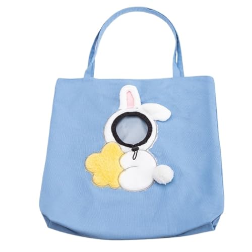 XJGQQ Katzentasche Haustiertasche, Kleine Biene, Segeltuchtasche Mit Sichtbarem Kopf, Katzentasche, Umhängetasche, Tragbare Ausgangstasche, Katzenrucksack Katzentaschen(Blue,B) von XJGQQ