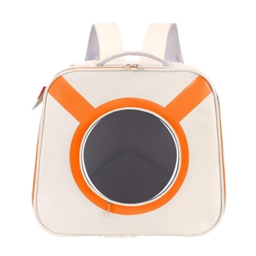 XJGQQ Katzentasche Katzenausflug-Katzentasche, Transparenter Tragbarer Katzenrucksack, Atmungsaktiver Haustier-Hunderucksack, Multifunktionale Katzentasche Katzentaschen(Orange) von XJGQQ