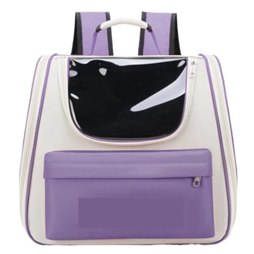 XJGQQ Katzentasche Katzentasche, Ausflugstasche, Tragbarer, Atmungsaktiver Rucksack, Katzenrucksack, Transparente Raumkapsel, Katzenausflugstasche Katzentaschen(Purple) von XJGQQ