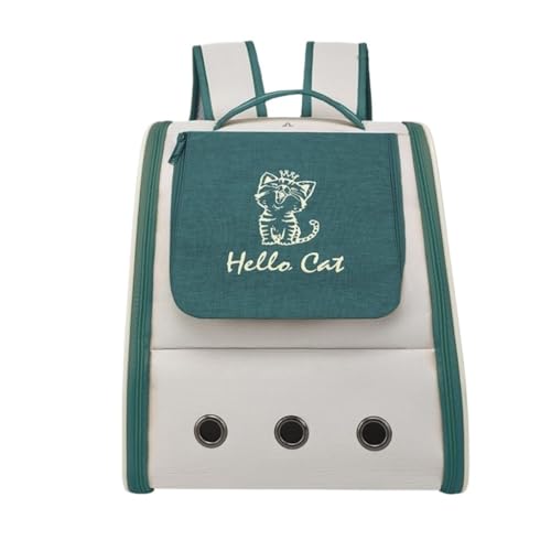 XJGQQ Katzentasche Katzentasche Tragbarer Katzenrucksack Schulter Haustier Tragbare Katze Und Hund Ausflug Schultasche Katzenbedarf Atmungsaktiv Katzentaschen(Green) von XJGQQ