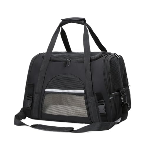 XJGQQ Katzentasche Modische Faltbare, Atmungsaktive Und Leichte Katzentasche, Haustier-Reisehandtasche, Tragbare Haustier-Reisetasche Katzentaschen(Black) von XJGQQ