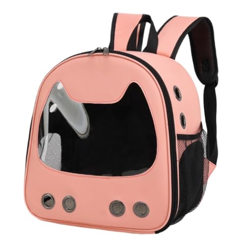 XJGQQ Katzentasche Modische Katzentasche, Haustiertasche, Tragbare Umhängetasche, Atmungsaktive Haustiertasche, Katzentasche for Ausgehen, Tragbarer Rucksack Katzentaschen(Pink) von XJGQQ