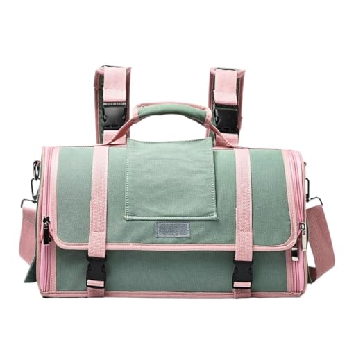 XJGQQ Katzentasche Modische Katzentasche, Raumkapsel-Rucksack, Segeltuch, Katzenausflug, Tragbare Katze for Mitnehmen, Horizontale Haustiertasche Katzentaschen(Green,A) von XJGQQ