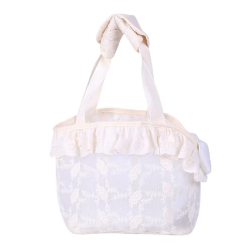 XJGQQ Katzentasche Modische Katzentasche, Umhängetasche, Rucksack, Atmungsaktives Netz, Faltbar Und Tragbar for Haustiere Beim Ausgehen Katzentaschen(White,B) von XJGQQ