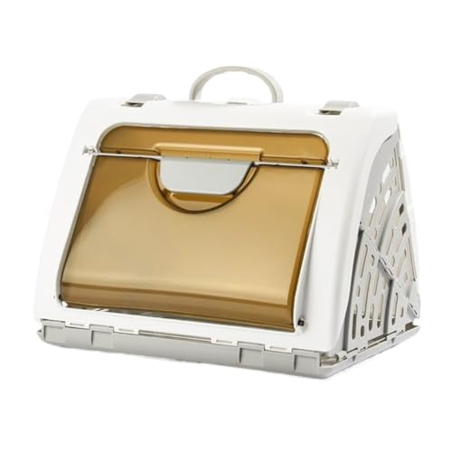 XJGQQ Katzentasche Pet Airline Box Tragbarer Katzenkäfig Ausgehende Pet Airline Box Klappbares Katzenbett Tragbare Atmungsaktive Haustiertasche Katzentaschen(White) von XJGQQ