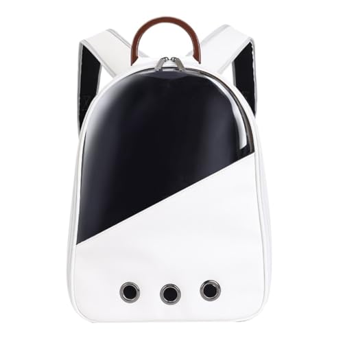 XJGQQ Katzentasche Schulter-PU-Haustiertasche Dropshipping, Einfache Und Vielseitige Katzentasche, Atmungsaktive Und Tragbare Haustiertasche for Ausflüge Katzentaschen(White) von XJGQQ