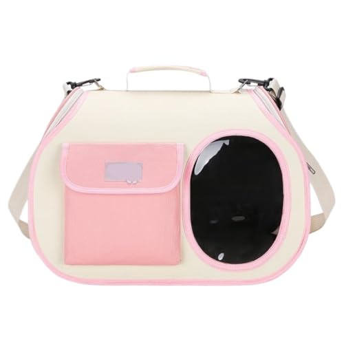 XJGQQ Katzentasche Umhängetasche for Haustierausflüge, Tragbare, Atmungsaktive Katzentasche, Tragbare Katzenschultasche, Reiserucksack for Hunde Katzentaschen(Pink) von XJGQQ